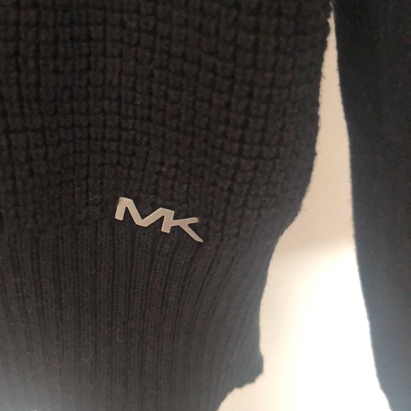 Michael Kors Black Cotton Quarter Zip Sweater Sz M - Picture 5 of 13